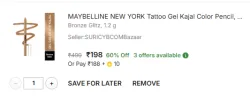 MAYBELLINE NEW YORK Tattoo Gel Kajal 1.2g
