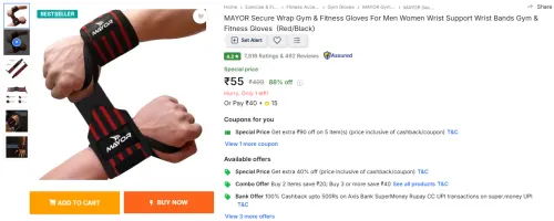 Image of MAYOR Secure Wrap Gym & Fitness Gloves