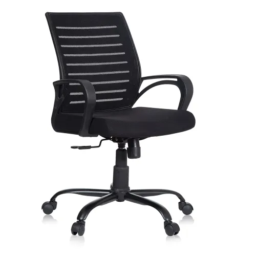 Image of MBTC® Ace Mid Back Metal Base Office Chair / Study Chair (Black)
