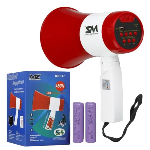 Image of MDB MIC 17 Handheld Megaphone 4400mAh Rechargeable Battery | 450W | Red & White