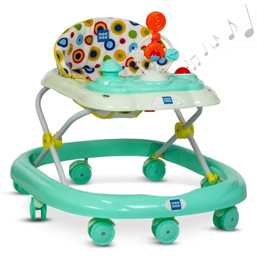 Image of Mee Mee Baby Walker With 3 Level Adjustable Height | with Musical Tray, Detachable Food Tray