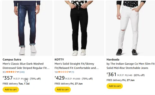 Image of Men Fashion Jeans Minimum 70% Discount