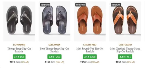 Image of Men Fashion Sandals Starting @ ₹120
