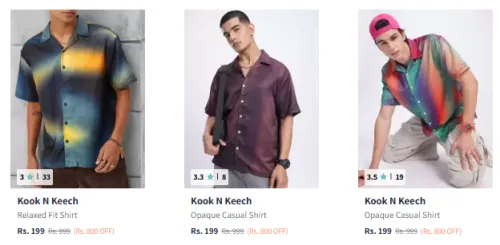 Image of Men Fashion Shirt Starting @ ₹199