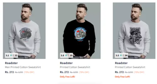 Image of Men Fashion Sweatshirt Minimum 80% Discount