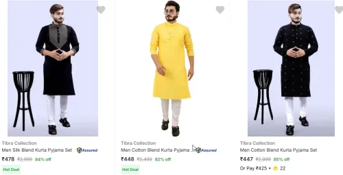 Image of Tibra Collection Men's Kurta set at minimum 80% Discount