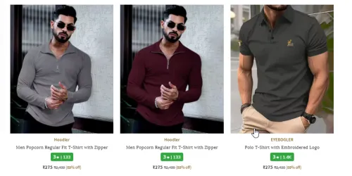 Image of Men Polo T-Shirts Minimum 80% Discount