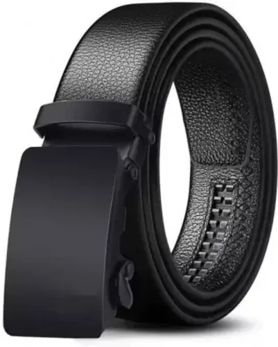 Image of Men's Black Artificial Leather Texas Leatherite Belt