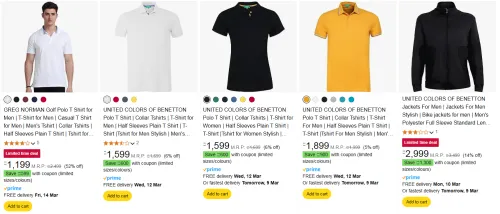 Image of Men's Branded T-Shirts Starting at ₹1199 + Coupon Discount 
