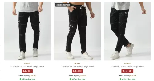 Image of Men's cargo pants starting @ ₹234