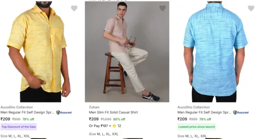 Image of Men's Casual Shirts Starting @ ₹199
