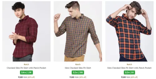 Image of Men's shirt starting @ ₹180