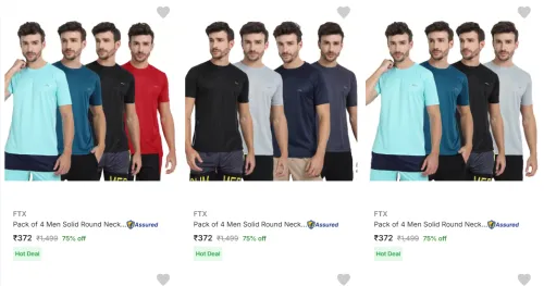 Image of Men's T Shirts 4Pcs From ₹372