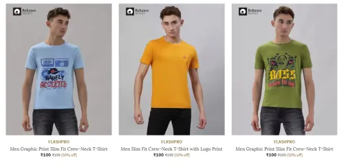 Image of Men's t-shirts starting @ ₹100