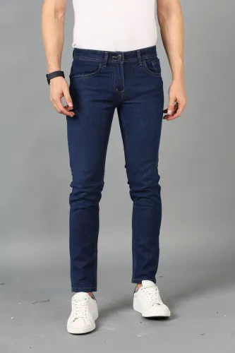 Image of Men Slim Mid Rise Black Jeans