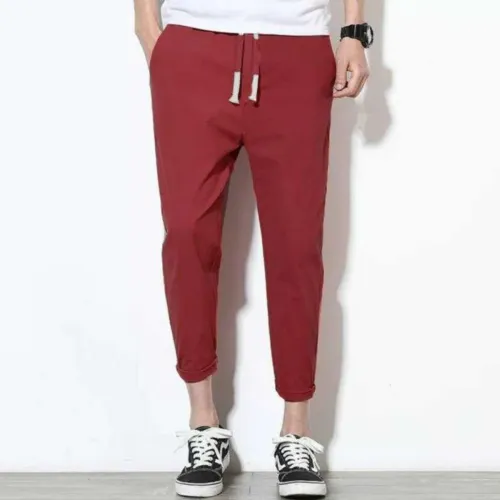 Image of Men Solid Maroon Track Pants