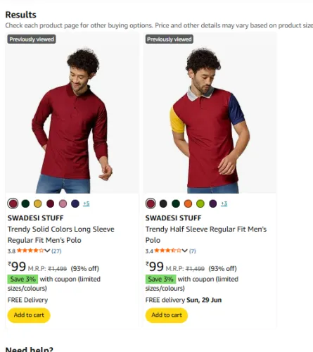 Image of Men T-shirt at just ₹94