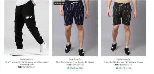 Image of Men Trouser & Shorts Starting @ ₹585