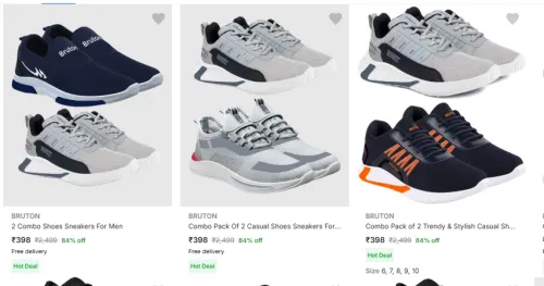 Image of Men's 2 Combo Shoes Sneakers @ Flat ₹398