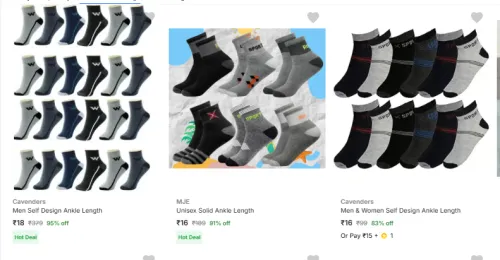 Image of Men's And Women's Socks @ Start ₹16
