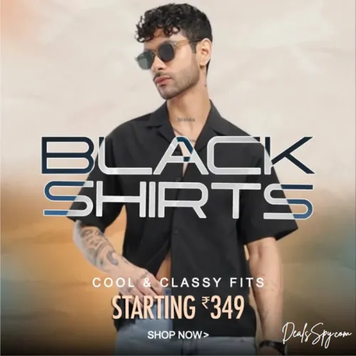 Image of Men's Black Shirts Cool & Classy fits @ Starting ₹349