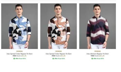 Image of BHINDAS Men's Casual Shirts at 90% Discount