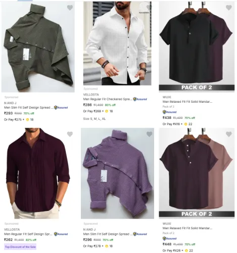 Image of Men's Casual Shirts @ Flat 70% Discount