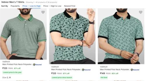 Image of Men's Polo T Shirts from ₹120