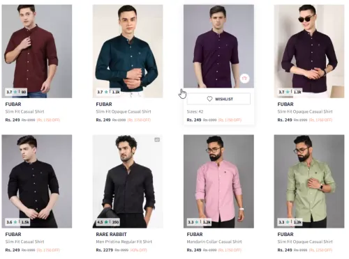 Image of Fubar Slim Mens Casual Shirt At Starting @ ₹249