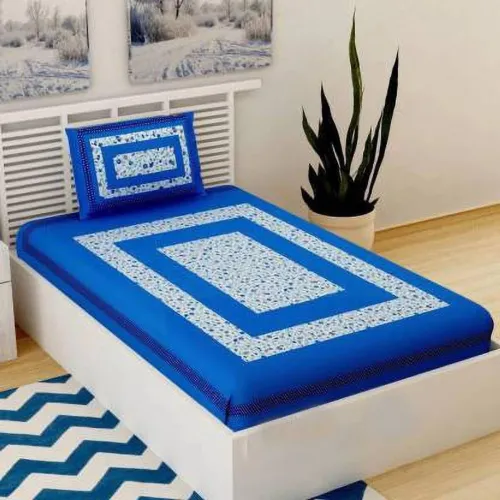 Image of METRO LIVING 104 TC Cotton Single Fitted Bedsheet