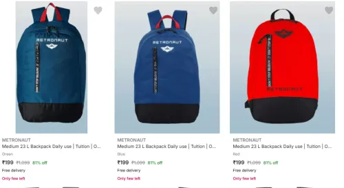 Image of METRONAUT Backpack Starting At ₹199