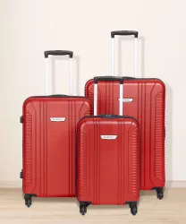 METRONAUT Hard Body Set of 3 Luggage 4 Wheels - S02 - Red