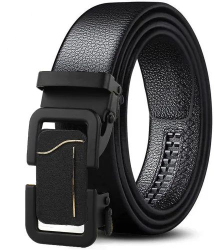 Image of METRONAUT  Men Black Texas Leatherite Artificial Leather Belt