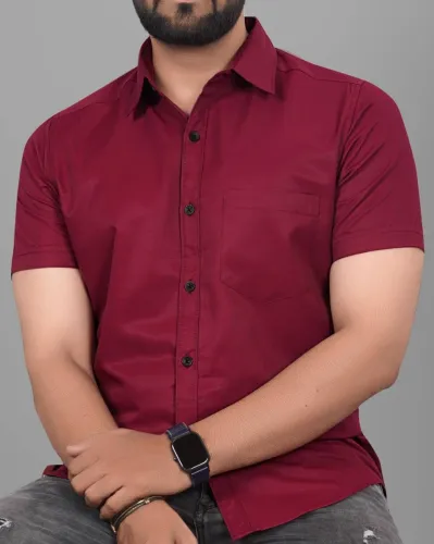 Image of METRONAUT Men Regular Fit Solid Spread Collar Casual Shirt