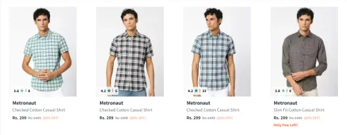 Image of Metronaut Men Shirts : Up to 80% discount starting at just ₹299
