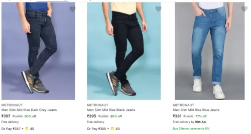 Image of Metronaut Men's Jeans @ Up to 80% Discount