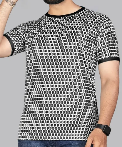 Image of METRONAUT Printed Men Round Neck Polyester Maroon, White T-Shirt