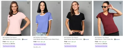 Image of Metronaut Women's T Shirts min. 80-85% Discount
