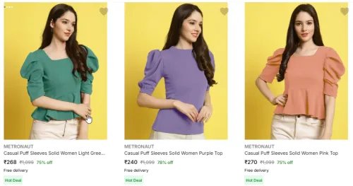 Image of Metronaut Women's Tops Minimum 70% Discount