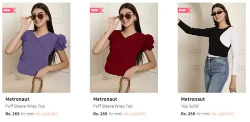 Image of METRONAUT Women's Top at Minimum 80% Discount