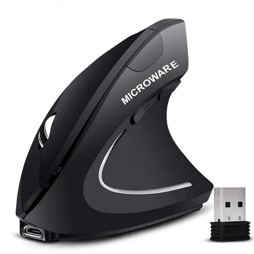 Image of MICROWARE Rechargeable Wireless Vertical Mouse
