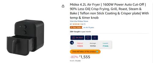 Image of Midea 4.2L Air Fryer | 1600W