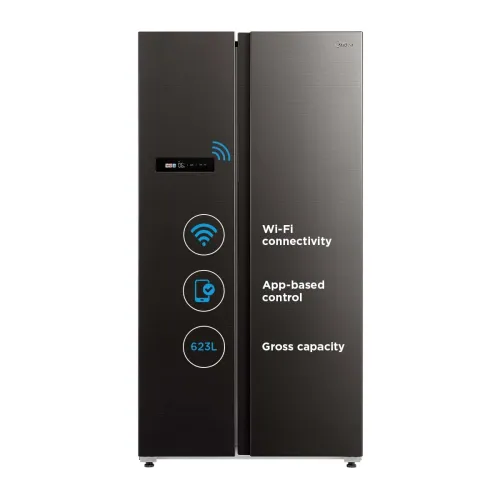 Image of Midea 592L Side-by-Side Refrigerator (Jazz Black)