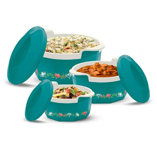 Image of MILTON Elegance Jr. Inner Stainless Steel Casserole Gift Set Of 3 (395 Ml, 750 Ml, 1.35 Litres).