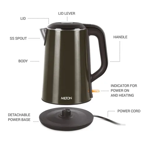 Image of Milton Euroline Hagen Electric Kettle,1.8 Litre, Stainless Steel.
