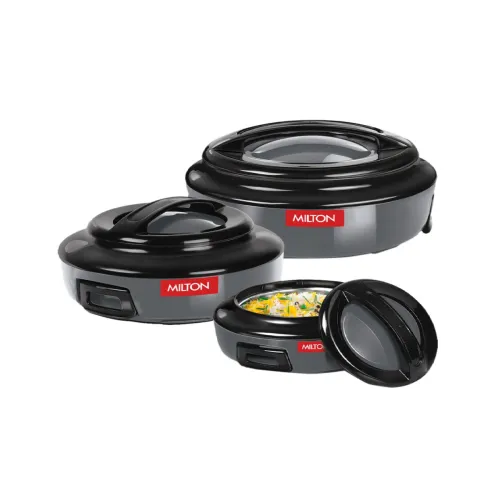 Image of Milton Grey Set of 3 Ernesto Inner Steel Jr. Casseroles