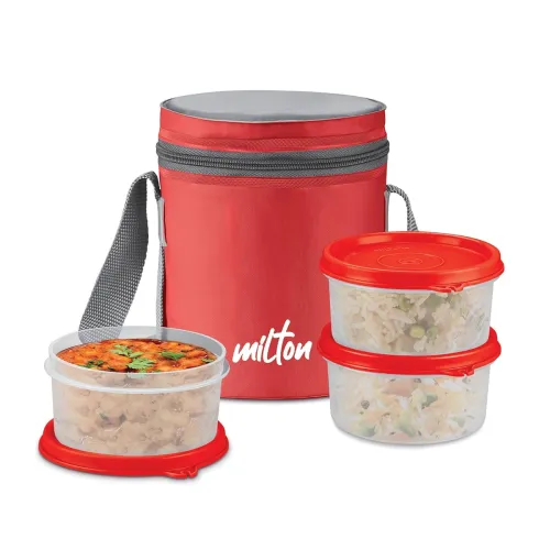Image of MILTON Foodie Tiffin Insulated Lunch Box, Set of 3,(280 ml Each)