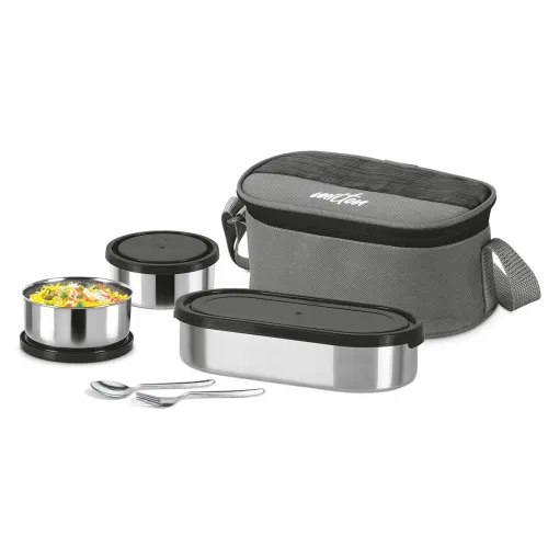 Image of MILTON Master Lunch Max Lunch Box * 1, 3 Microwave-Safe Inner Steel Containers