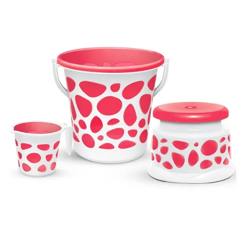 Image of MILTON Plastic Duplex Spa 3 Piece Set, Red