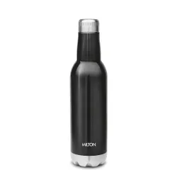 Milton Pride 600 Themosteel Hot and Cold Water Bottle, 500 ml, Black